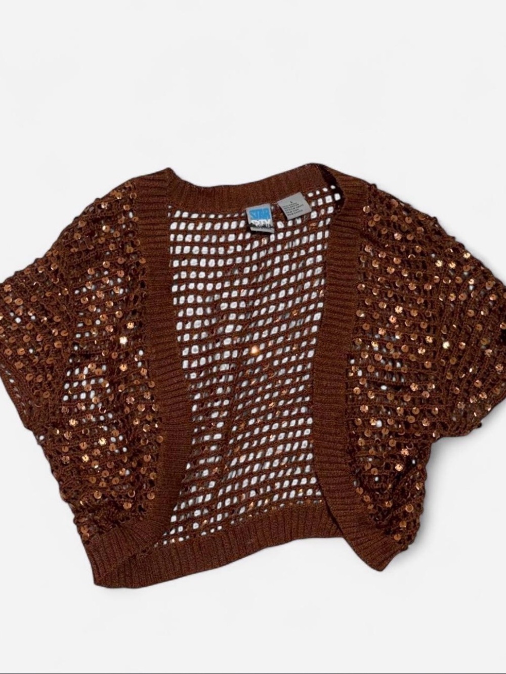 Y2K crochet sequin bolero size L